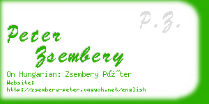 peter zsembery business card